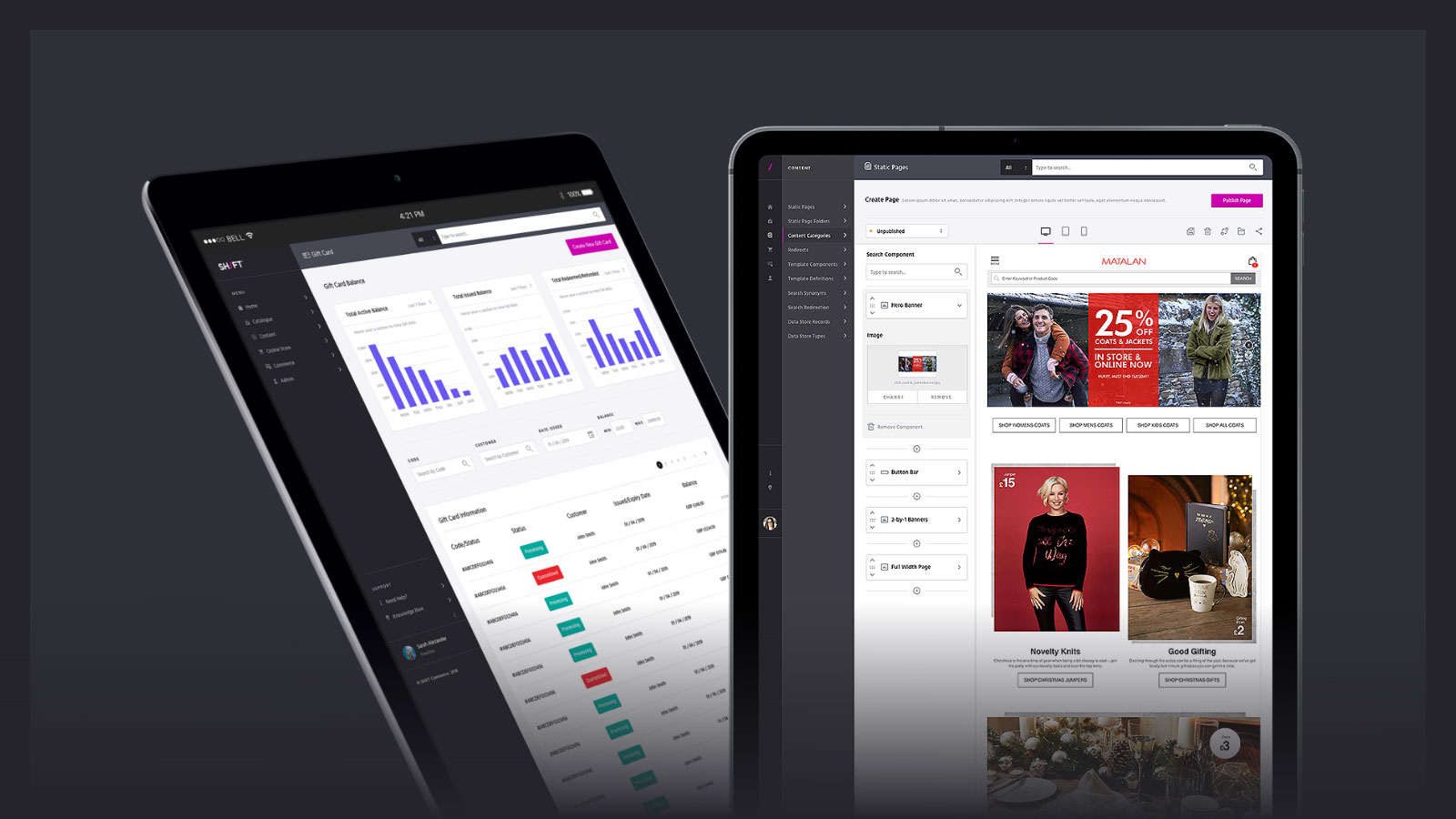 Example of the SHIFT Commence admin interface
